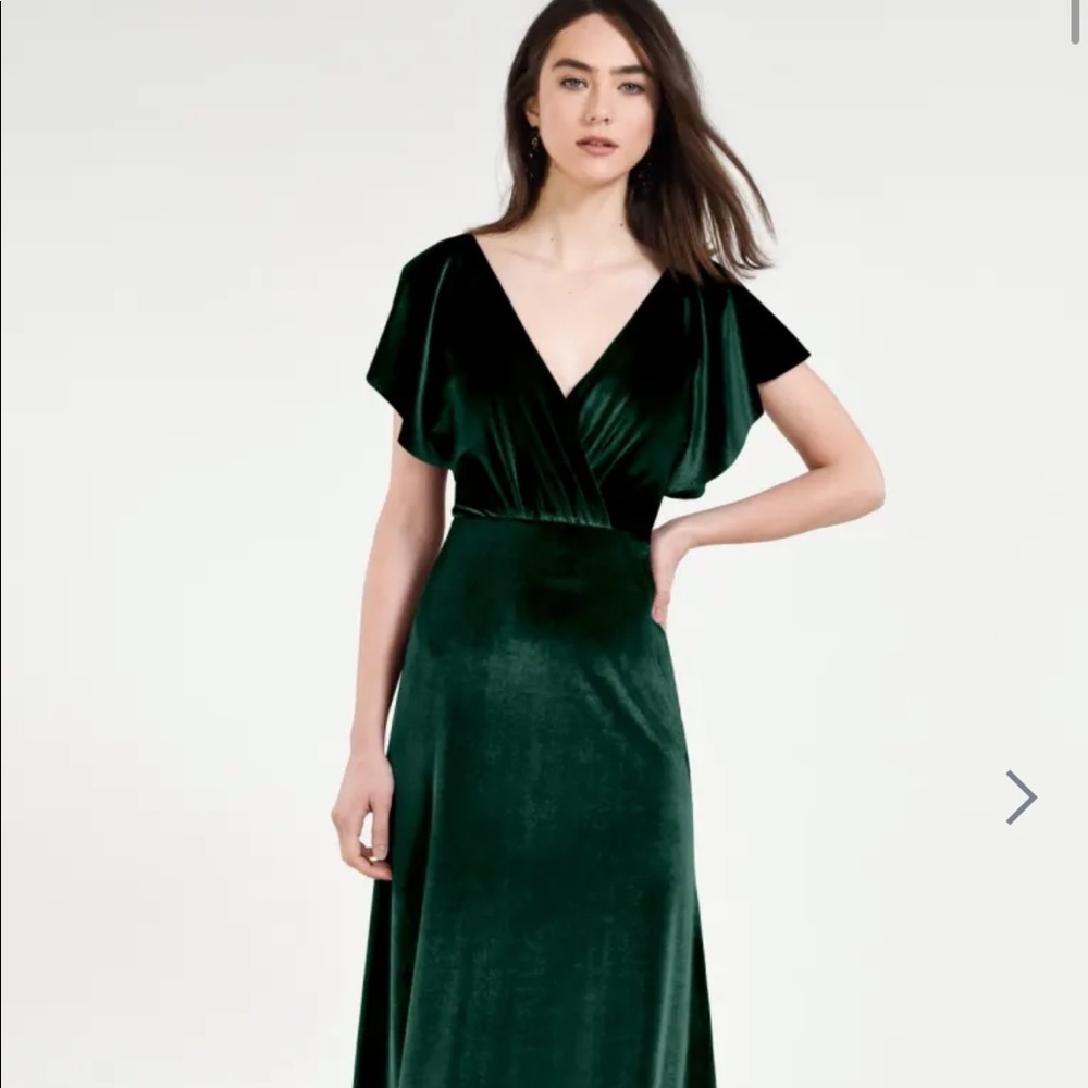 Emerald green velvet Jenny Yoo Ellis Dress, size 19 (fits like a 16)